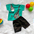 Conjunto Camiseta Manga Curta Safári e Shorts Bebê Menino tamanho 3 a 6 meses - Imagem 3