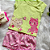 Conjunto Blusa Manga Curta e Shorts Flores Bebê Menina tamanho M 6 meses - Imagem 2