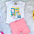 Conjunto Blusa Manga Curta Passeio de Verão e Bermuda Ciclista Bebê Menina tamanho P 3 meses - Imagem 2