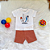 Conjunto Camiseta Manga Curta Tubarão e Bermuda Bebê Menino tamanho G 9 meses - Imagem 1