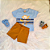 Conjunto Camiseta Manga Curta Macaco e Bermuda Bebê Menino tamanho M 6 meses - Imagem 3