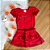Conjunto Blusa Manga Curta Vermelha Happy e Shorts Saia Vermelho Menina tamanho 1 - Imagem 1