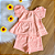 Conjunto Blusa Manga Curta e Shorts Borboletas Rosê Menina Tamanho 2 - Imagem 1