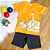 Conjunto Camiseta Manga Curta Animais Laranja e Bermuda Cinza Menino Tamanho 3 - Imagem 1