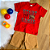 Conjunto Camiseta Manga Curta Vermelha Games e Bermuda Marrom Menino Tamanho 2 - Imagem 1
