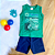 Conjunto Camiseta Regata Big Wave Verde e Bermuda Azul Marinho Menino Tamanho 1 - Imagem 1