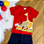Conjunto Camiseta Manga Curta Animais Vermelha e Bermuda Azul Marinho Menino Tamanho 1 - Imagem 1