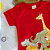 Conjunto Camiseta Manga Curta Animais Vermelha e Bermuda Azul Marinho Menino Tamanho 1 - Imagem 2