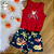 Conjunto Blusa Regata Vermelha e Shorts Estampado Azul Marinho Menina Tamanho 3 - Imagem 1