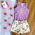 Conjunto Blusa Regata Lilás Magical Sea e Shorts Estampado Branco Menina Tamanho 1 - Imagem 1