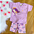 Conjunto Blusa Manga Curta Corações Lilás e Bermuda Ciclista Estampada Lilás Com Glitter Menina Tamanho 2 - Imagem 1