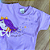 Conjunto Blusa Manga Curta Corações Lilás e Bermuda Ciclista Estampada Lilás Com Glitter Menina Tamanho 2 - Imagem 2