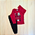 Conjunto Marlan Baby Camiseta Manga Longa Estampada Vermelha Calça Moletinho Preta Menino Tam M - Imagem 2