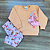 Conjunto Moletom Flanelado Elian Blusão e Legging Caramelo com Rosa Menina Tam 1 - Imagem 1
