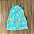 Vestido Kamylus Infantil Estampado Alças Verde Água Tam 1 - Imagem 1