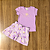 Conjunto Elian Blusa Lilás e Shorts Estampado Lilás Tam 3 - Imagem 2
