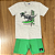 Conjunto Marlan Camiseta Estampada Cinza e Bermuda Moletinho Verde Tam 3 - Imagem 1
