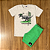 Conjunto Marlan Camiseta Estampada Cinza e Bermuda Moletinho Verde Tam 3 - Imagem 2