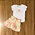 Conjunto Elian Blusa Branca e Shorts Estampado Verde Tam 2 - Imagem 2