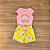 Conjunto Infantil Boca Grande – Blusa Estampada Rosa com Brilho e Shorts Estampado Amarelo - Tam 2. - Imagem 1