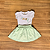 Conjunto Infantil Glinny – Blusa Estampada Branca com Brilho e Saia de Lese Verde Água - Tam 1. - Imagem 1