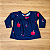 Conjunto Meia Estação Kyly Blusa ML Estampada Azul Marinho Calça Legging Vermelha Tam M - Imagem 2