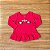Conjunto Meia Estação Menina Kyly Blusa ML Estampada Vermelha Calça Estampada Azul Marinho Tam M - Imagem 2