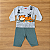 Conjunto Meia Estação Menino Kyly Camiseta Manga Longa Estampada Cinza Calça Moletom Verde Musgo - Imagem 1