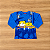 Conjunto Meia Estação Menino Kyly Camiseta Manga Longa Estampada Azul Calça Amarela Tam G - Imagem 2