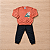 Conjunto Moletom Flanelado Malwee Kids Menino Blusão Estampa ML Terracota e Calça Preta Tam 2 - Imagem 1