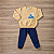 Conjunto Moletom Flanelado Malwee Kids Menino Blusão Estampa ML Amarelo e Calça Azul Marinho Tam 3 - Imagem 2