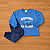 Conjunto Moletom Flanelado Malwee Kids Menino Blusão Estampado ML Azul e Calça Azul Marinho - Imagem 1