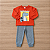 Conjunto Moletom Flanelado Malwee Kids Menino Blusão Estampado ML Terracota e Calça Cinza Mescla - Imagem 1