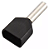 Terminal Tubular Ilhós Duplo 1,5mm Preto - Imagem 1