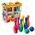 Jogo de Boliche Brinquedo Infantil 6 Pinos 2 Bolas 22cm 8 Peças - Imagem 1