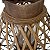 Lanterna Luminária Porta Lâmpada Vela Boho Rattan 37x28cm Marrom com Alça - Imagem 4