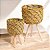Kit com 2 Vaso Fibra Natural com Pé Madeira 20X31cm/25X44cm - Imagem 1