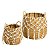 Kit com 2 Cestos Redondo Rattan Sintetico 19X19X21cm/28X28X30cm - Imagem 2