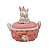 CESTINHA CERAMICA C/TAMPA E COELHO 14X7.5X15CM ROSA - Imagem 1