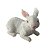 Coelho Resina Vida deitado Branco Enfeite Decorativo 16cm - Imagem 3