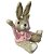 COELHO DE PALHA FEMEA EM PE C/ROUPA ROSA 16X30CM - Imagem 2