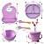 KIT ALIMENTACAO BEBÊ SILICONE C/ 8PÇS LILAS - Imagem 5