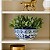 Cachepot Decorativo Cerâmica Estampa Azul 17x7,5cm - Imagem 2
