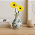 VASO CERAMICA FLORAL BRANCO 5X15CM - Imagem 2