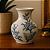 VASO CERAMICA FLORAL BRANCO 7X15CM - Imagem 2