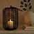 Lanterna Colmeia Preta Metal com Suporte para Vela 22x47cm - Imagem 4