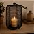 Lanterna Colmeia Preta Metal com Suporte para Vela 22x47cm - Imagem 2