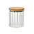 POTE DE VIDRO BOROSSILICATO TAMPA BAMBU CANELADO 200ML - Imagem 1