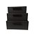KIT C/3 PÇS CAIXA DECOR LUXO C/ TEXTURA PRETO 25/28/30CM - Imagem 1