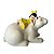 Escultura Decorativa de Resina Urso com Menina Dormindo Branco e Amarelo 20,5x15x12 cm - Imagem 2